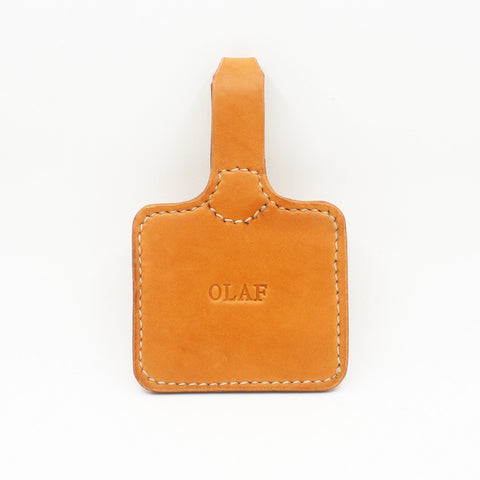 Leather Golf Bag Tag in Tan