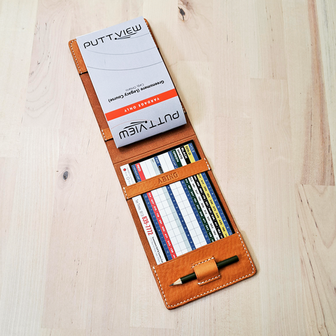 Leather custom yardage book holder