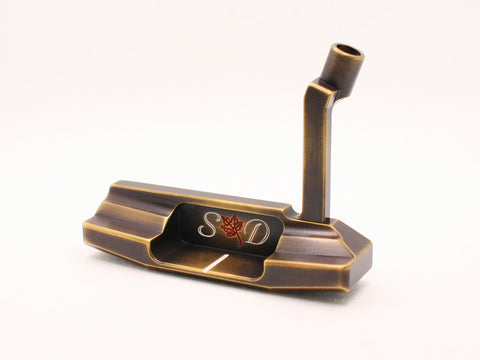 Milled brass putter left handed by Deschamps Designs Golf