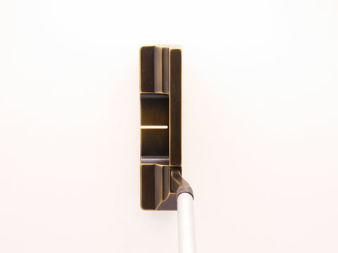 Putter with slant neck at address